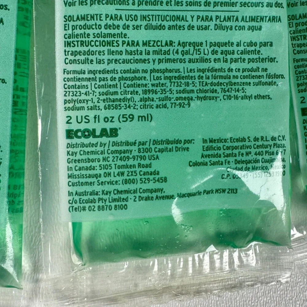 Lot 15 Ecolab Kay Quarry Tile Ceramic Commercial Floor Cleaner Degreaser 2oz